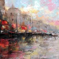 nowoczesne malarstwo new age stara przystań