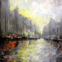 sprzedaż obrazów olejnych wodne miasteczko